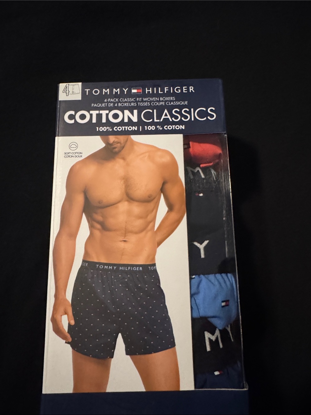 Tommy Hilfiger 4-Pack Cotton Classics Boxers - Navy, Black, Red, Light Blue
